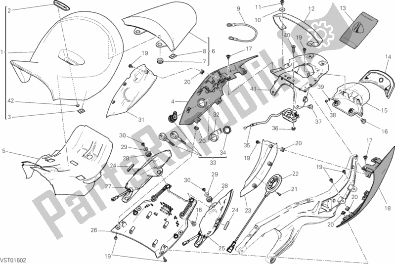 All parts for the Seat of the Ducati Diavel Xdiavel Sport Pack Brasil 1260 2017